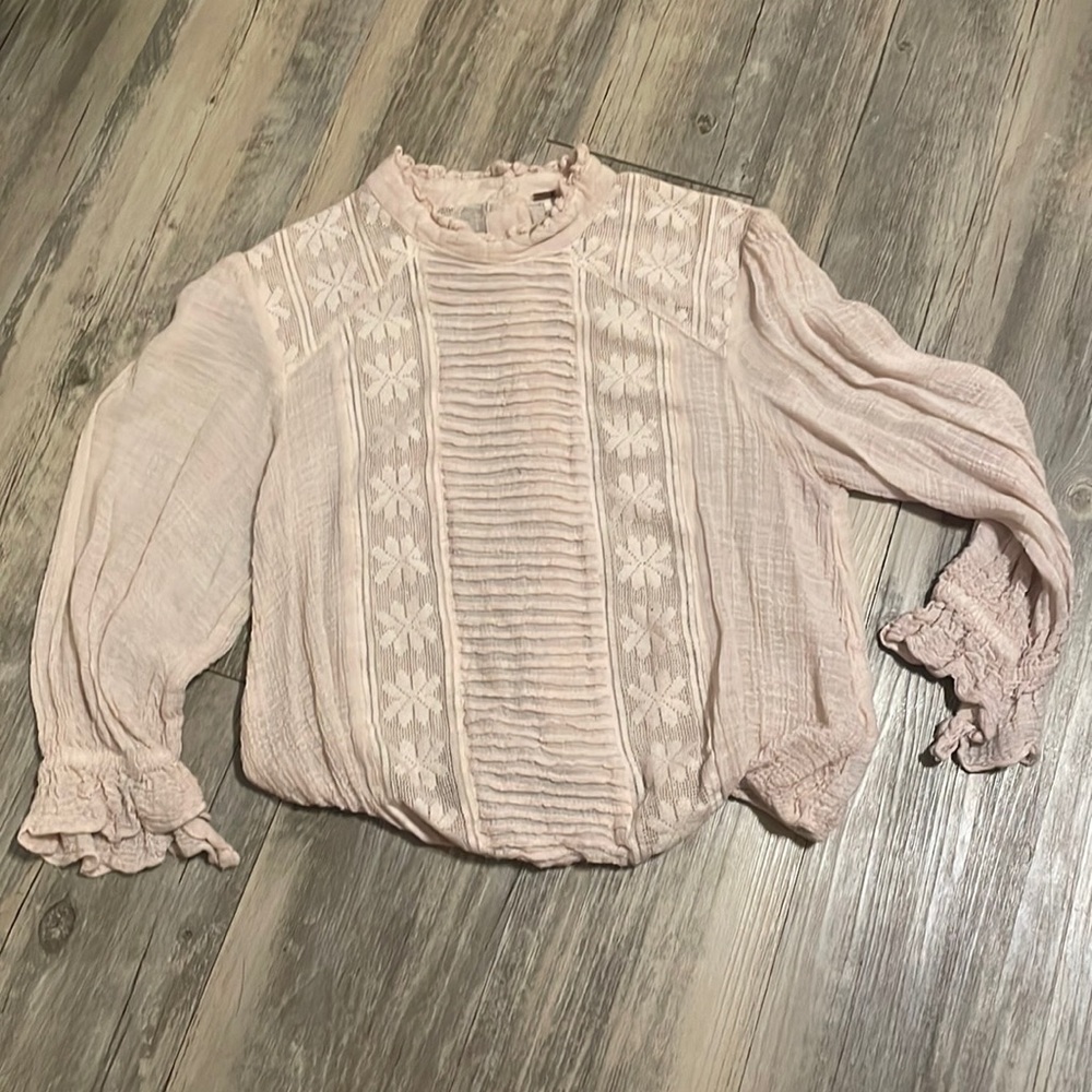 Free People Vintage Cream Lace Top